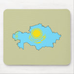 Kazakhstan flag map mouse pads