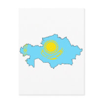 Kazakhstan flag map postcards