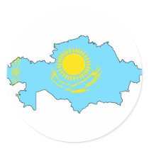 Kazakhstan flag map stickers