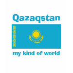 Kazakhstan Flag Map Text Ladies Baby Doll
