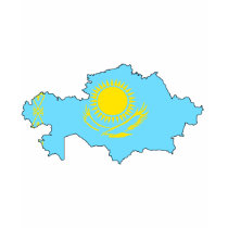 Kazakhstan flag map t-shirts by FlagStore Kazakhstan flag map t-shirts