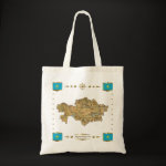 Kazakhstan Map Flag Border Bag
