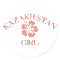 Kazakhstan Pink Girl stickers