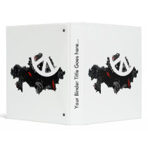 Kazakhstan Trendy Peace Sign with Kazakhstani map 3 Ring Binders