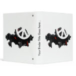 Kazakhstan Trendy Peace Sign with Kazakhstani map 3 Ring Binders