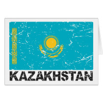 Kazakhstan Vintage Flag cards