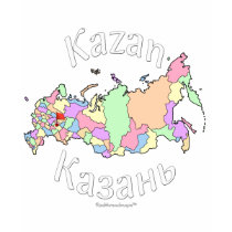 Kazan Russia Map t-shirts by redthread_russia Kazan Russia Map t-shirts