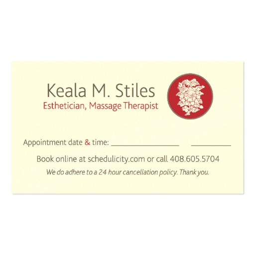 Keala Business Card (back side)