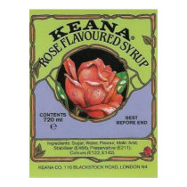 keana rose flavored syrup label poster posters