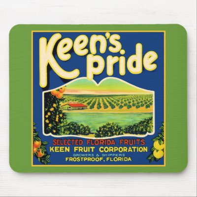 Keen's Pride  Frostproof Florida Label Mouse Pads by FRUITLOOPY