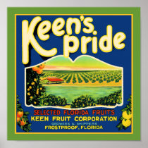 Keen's Pride  Frostproof Florida Label Print