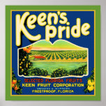 Keen's Pride  Frostproof Florida Label Print