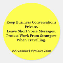 Keep Business Information Private Stickers