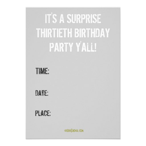 KEEP CALM 30th Birthday Party Invitation (Dark)