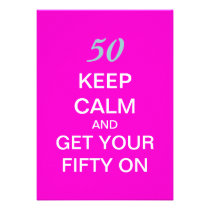 KEEP CALM 50th Birthday Party Invitation invitations