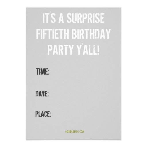 KEEP CALM 50th Birthday Party Invitation (Dark)