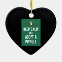 Keep Calm & Adopt a Pitbull Ornament