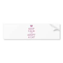 Keep Calm and Adopt A Cat Bumper Sticker