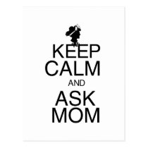 Keep Calm and Ask Mom postcards