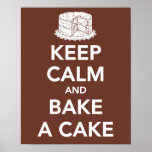 Keep calm and bake a cake print