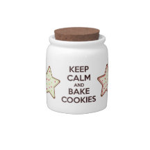 Keep Calm and Bake Cookies Mini Cookie Jar Candy Jar