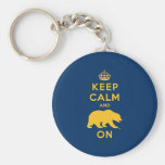 Keep Calm and Bear On - Gold Key Chains