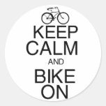 Keep Calm and Bike On Stickers
