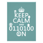 Keep Calm and (Binary) On (robots)(any color) Custom Announcements