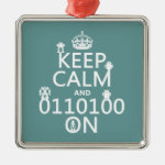 Keep Calm and (Binary) On (robots)(any color) Christmas Ornament Keep Calm and (Binary) On (robots)(any color) Christmas Ornament