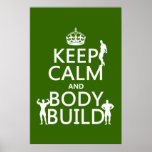 Keep Calm and Body Build (customize background) Poster