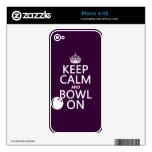 Keep Calm and Bowl On - all colours Decals For iPhone 4