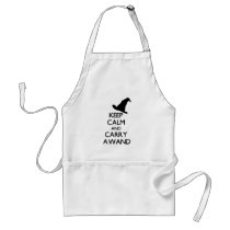 KEEP CALM AND CARRY A WAND APRONS