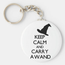 KEEP CALM AND CARRY A WAND KEY CHAINS
