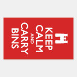 Keep Calm and Carry Bins Rectangle Stickers