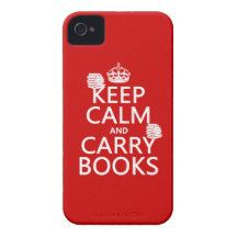 Keep Calm and Carry Books (in any color) iPhone 4 Cover
