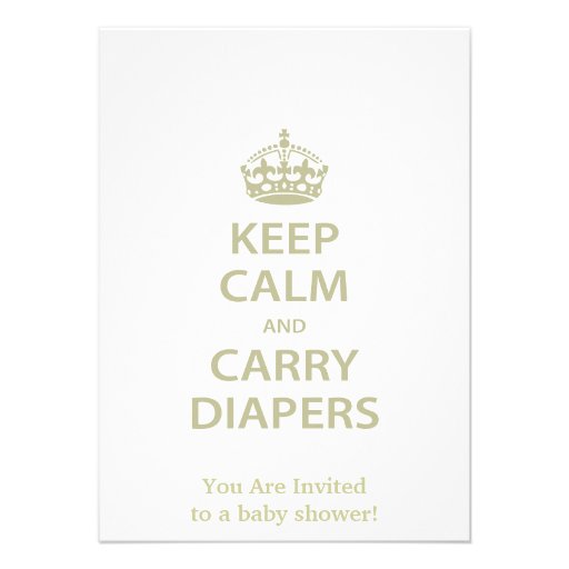 Keep Calm and Carry Diapers Personalized Announcements
