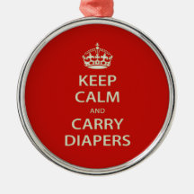 Keep Calm and Carry Diapers Christmas Tree Ornaments