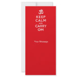 Keep Calm and Carry Om Motivational Bookmark Personalized Rack Card