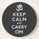 Keep Calm and Carry Om Motivational Drinks coasters