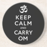 Keep Calm and Carry Om Motivational Drinks Coaster