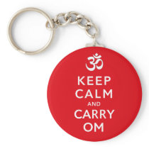 Keep Calm and Carry Om Motivational Key Ring Keychain