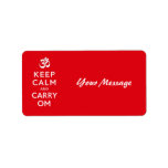 Keep Calm and Carry Om Motivational Morale Custom Address Label