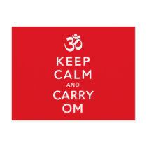 Keep Calm and Carry Om Motivational Morale Postcards