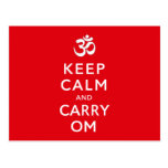 Keep Calm and Carry Om Motivational Morale Postcards