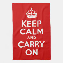 Keep Calm and Carry On American MoJo Kitchen Towel