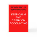 Keep Calm and Carry On - accountant Birthday card