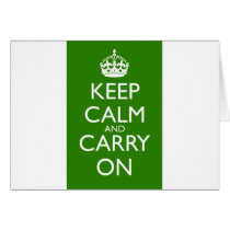 Keep Calm and Carry On British Racing Green Greeting Cards