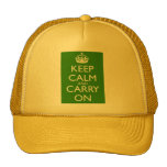 Keep Calm and Carry On British Racing Green Trucker Hat