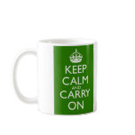 Keep Calm and Carry On British Racing Green Mug