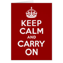 Keep Calm And Carry On Card cards